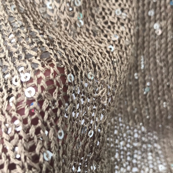 Gold sequence knit blouse- matty m. - Picture 5 of 5
